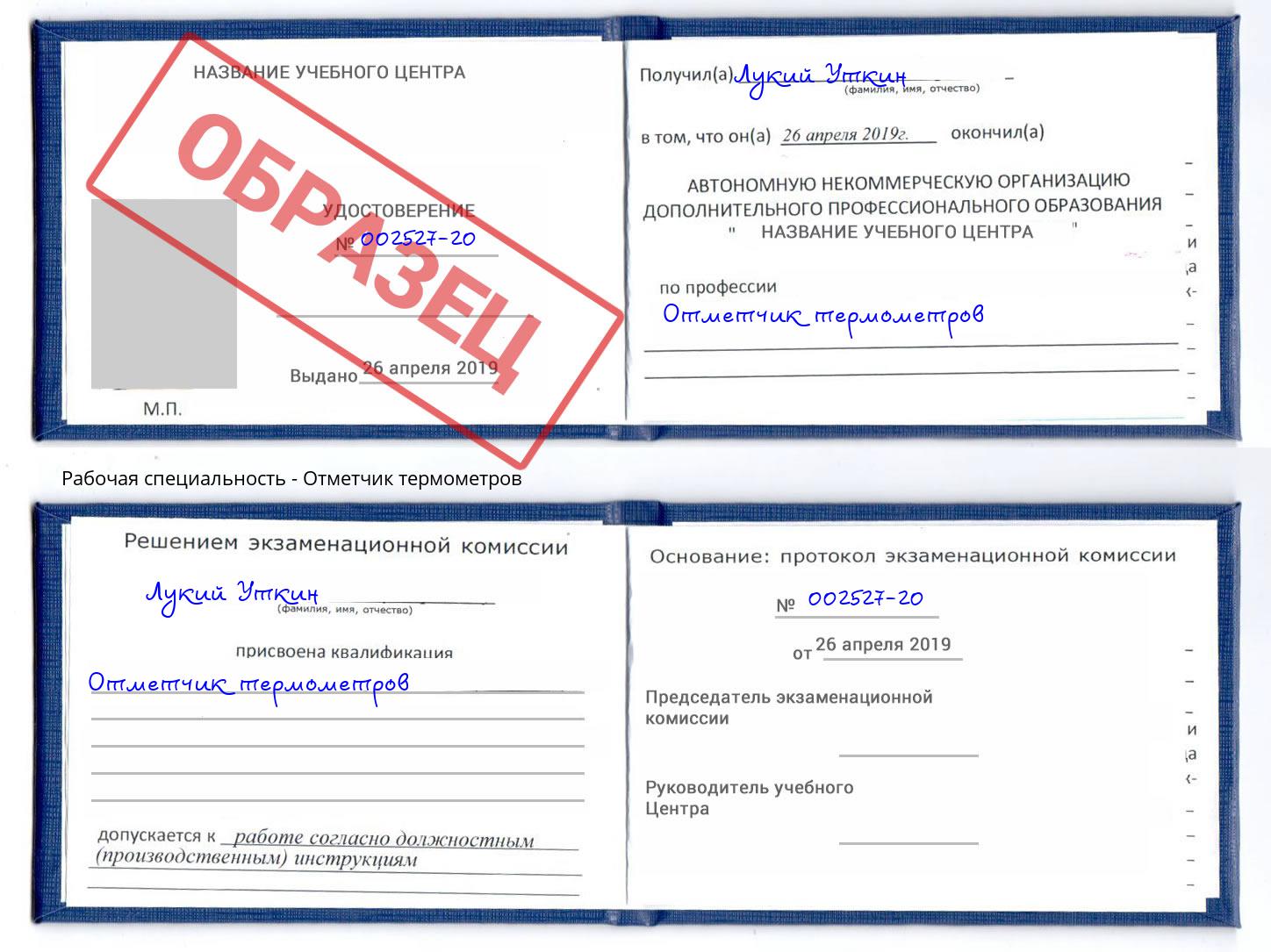 Отметчик термометров Усолье-Сибирское