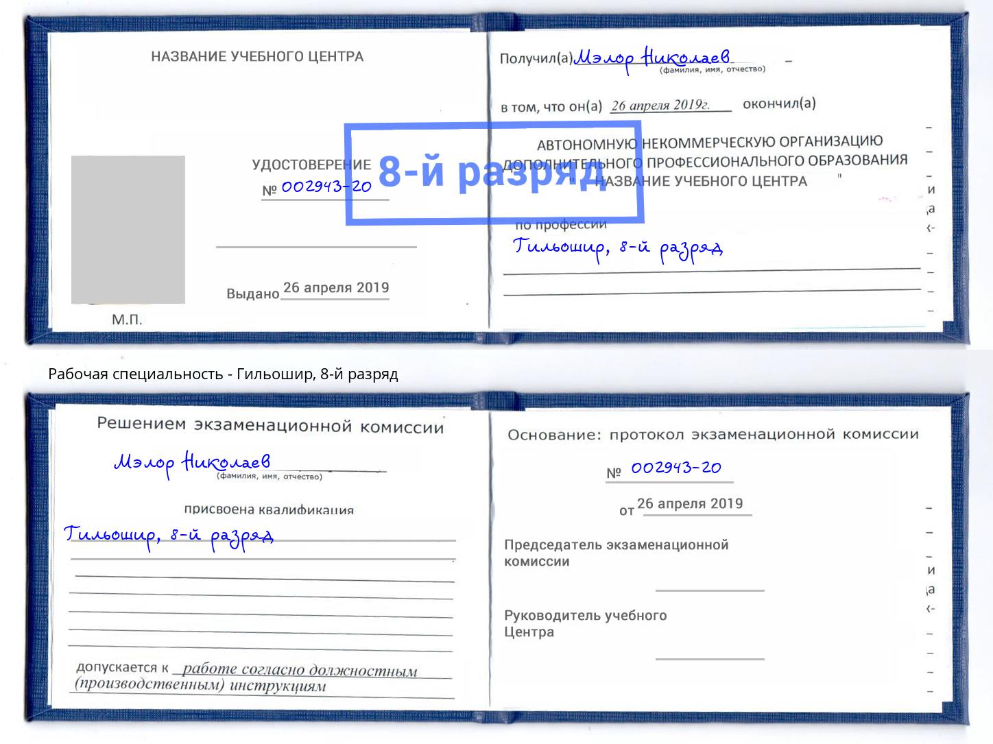 корочка 8-й разряд Гильошир Усолье-Сибирское